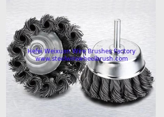 China 3 Inch Knotted Wire Cup Brush with 6mm Shank for Paint Removal supplier